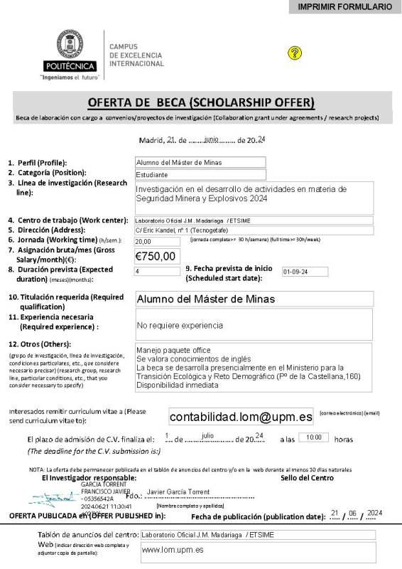 OFERTA BECA SEPTIEMBRE 2024